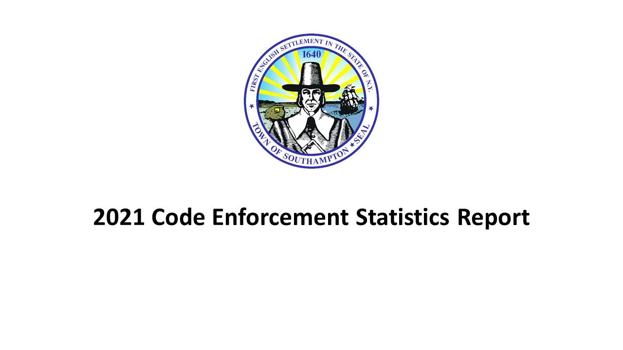 Image of 2021 Town Code Enforcement Statistics Report Cover