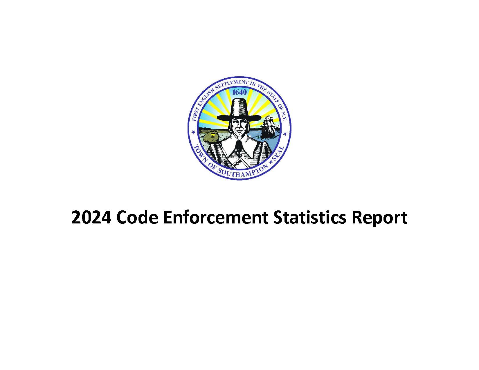 Image of 2024Town Code Enforcement Statistics Report Cover