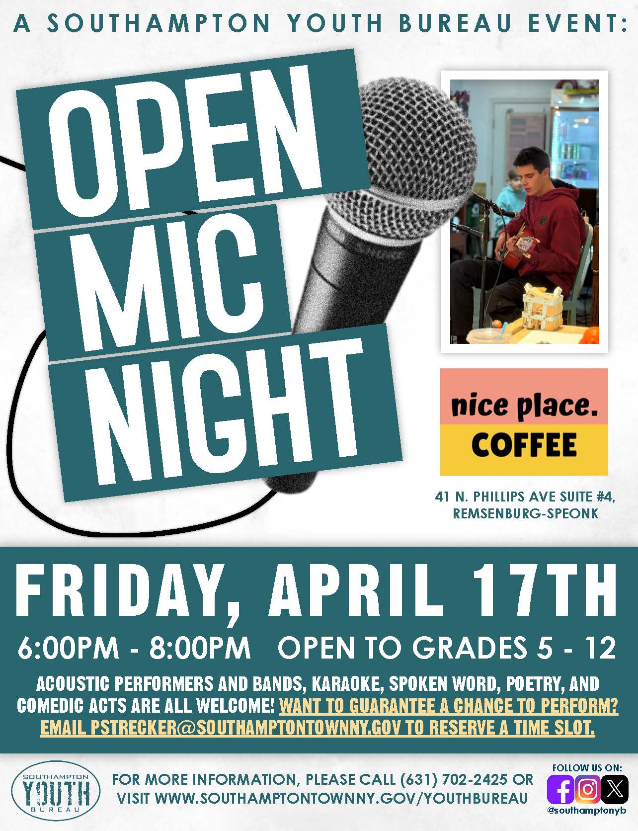 Open Mic Night April 17th Flyer