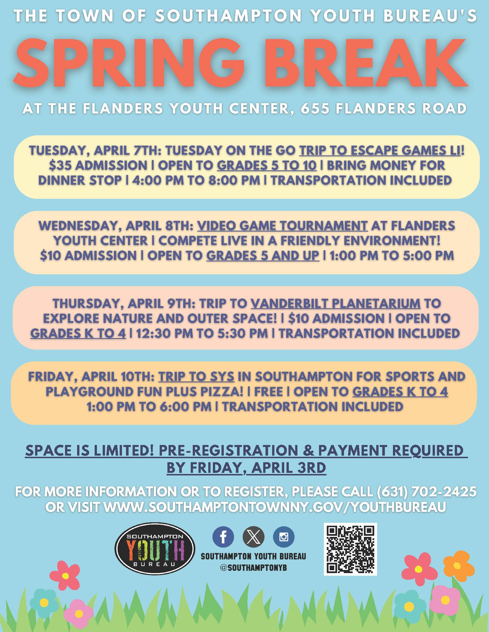 Spring Break Flyer and Registration Form 2026